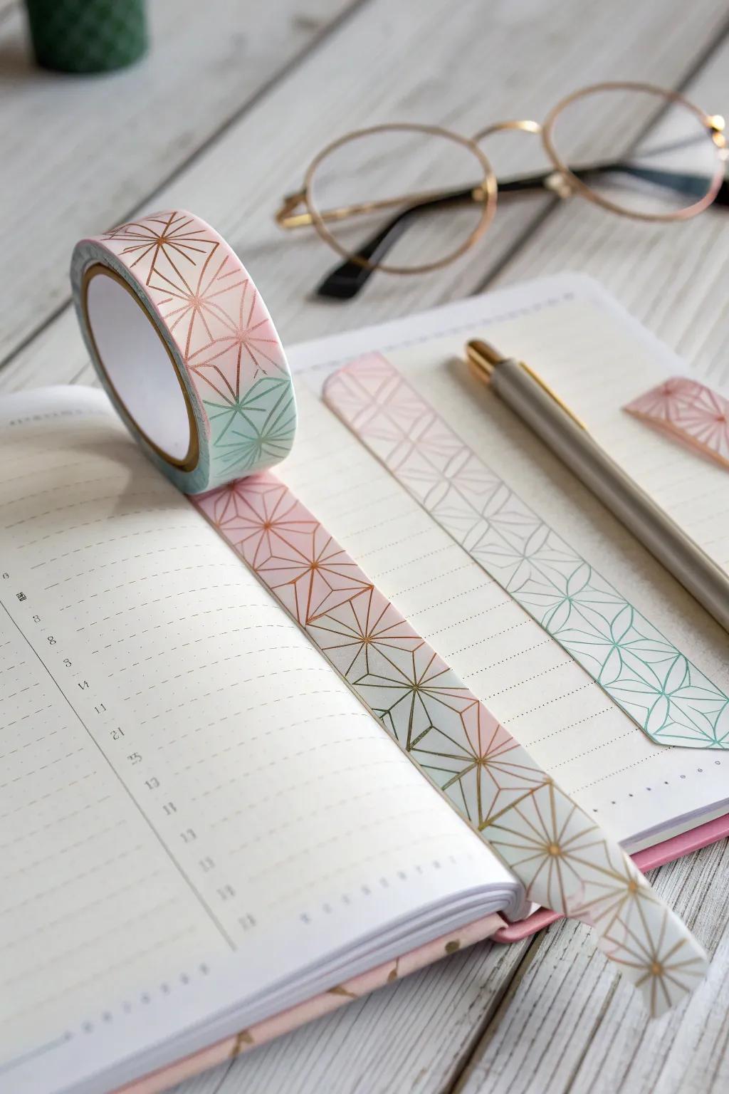 Elevate your planning game with charming washi tape markers!
