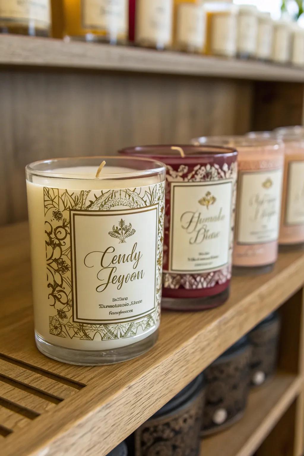 A personalized candle set for a calming ambiance.