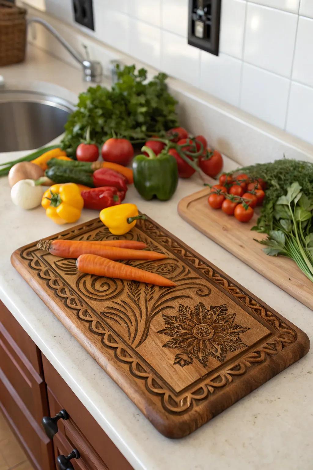 Personalized cutting boards make thoughtful gifts for any kitchen.