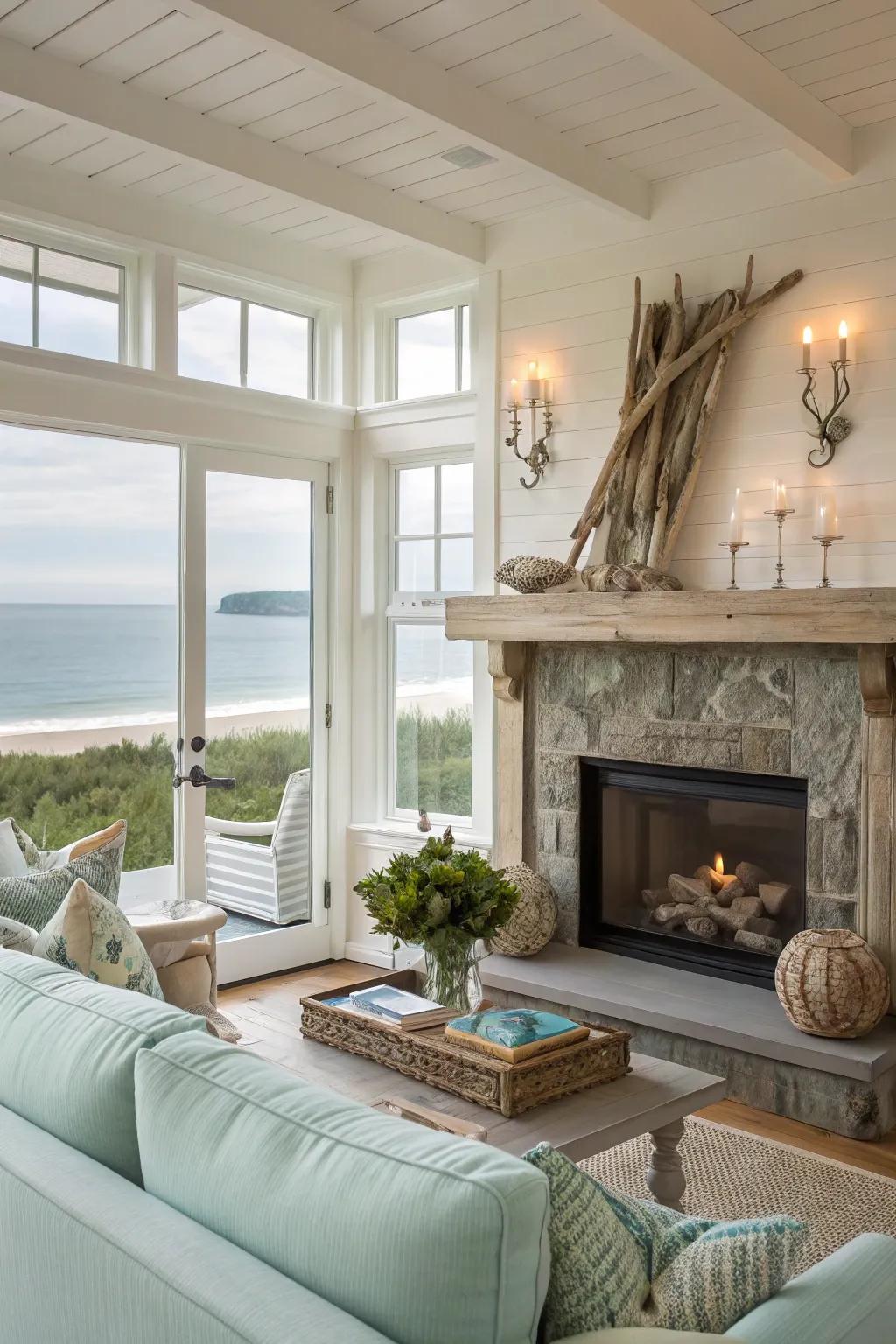 Coastal sconces evoke a serene seaside feel.