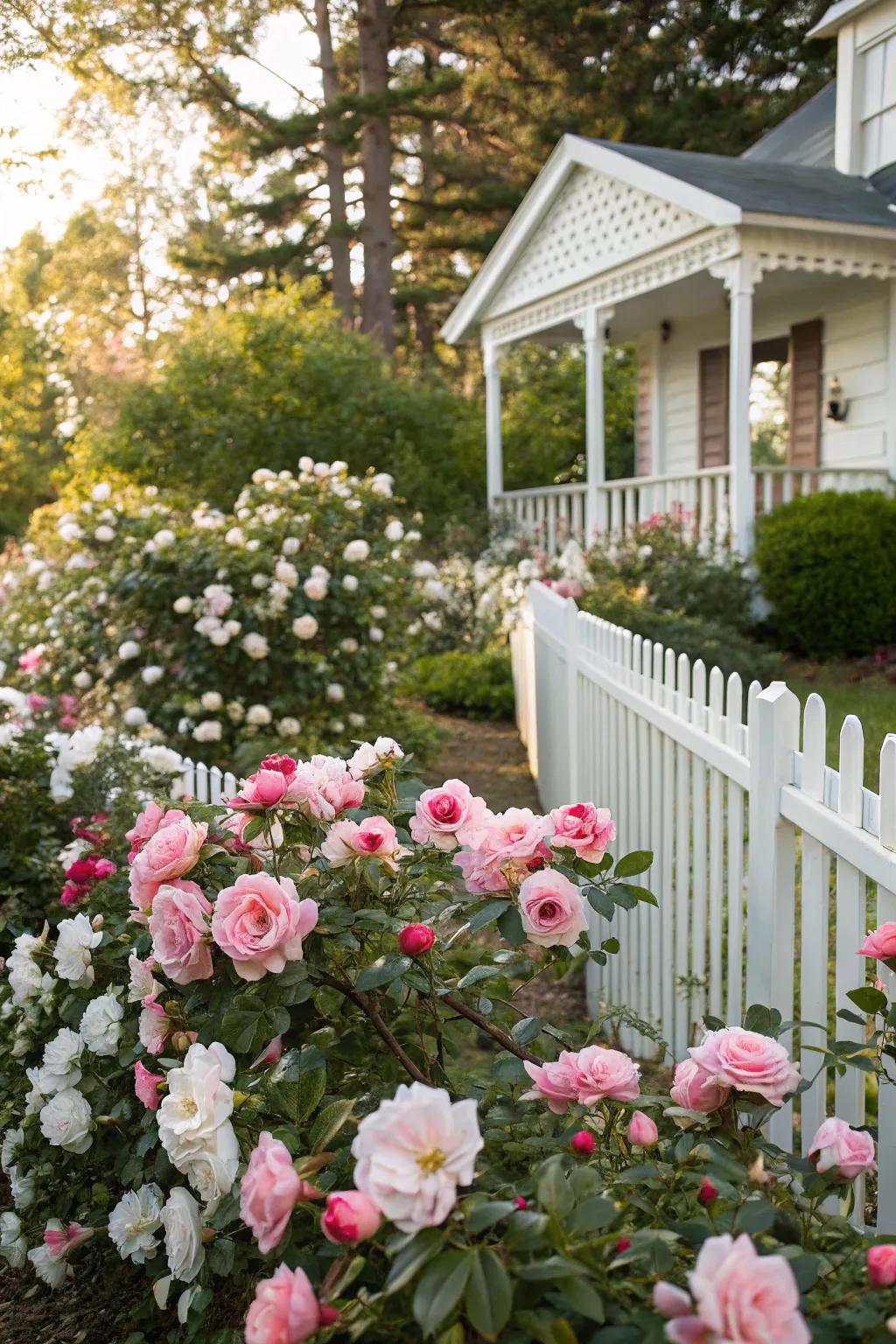 Create a charming cottage garden with gardenias and camellias.