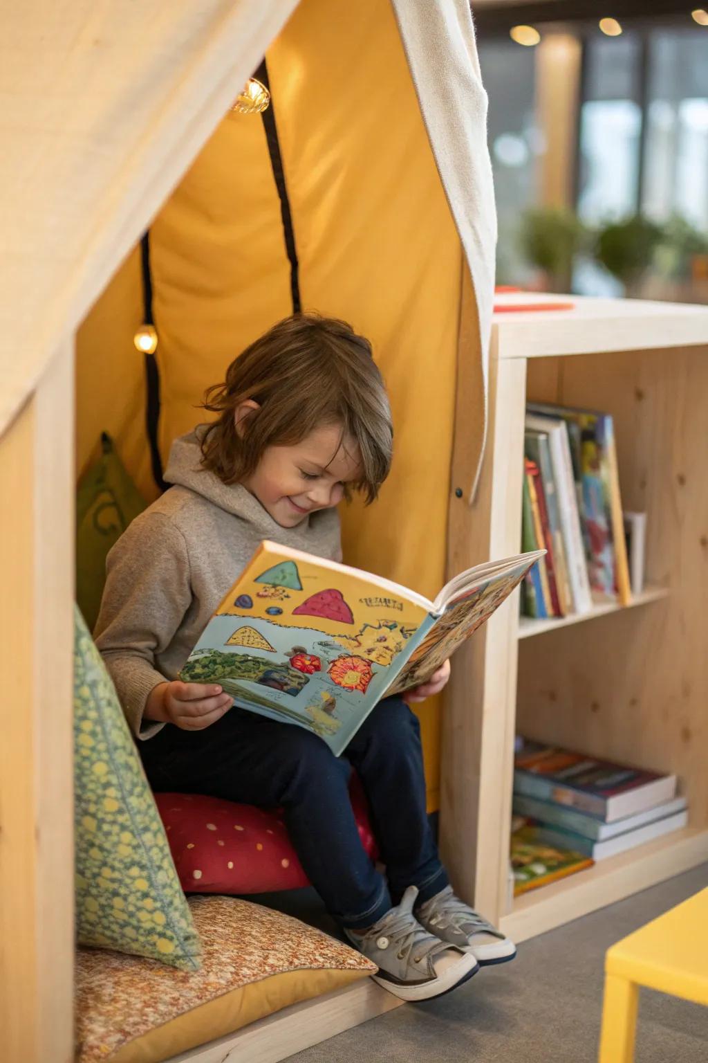 A young reader captivated by a new magazine issue.