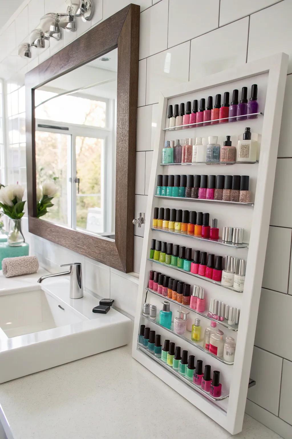 A magnetic board turns your nail polish into a functional piece of art.