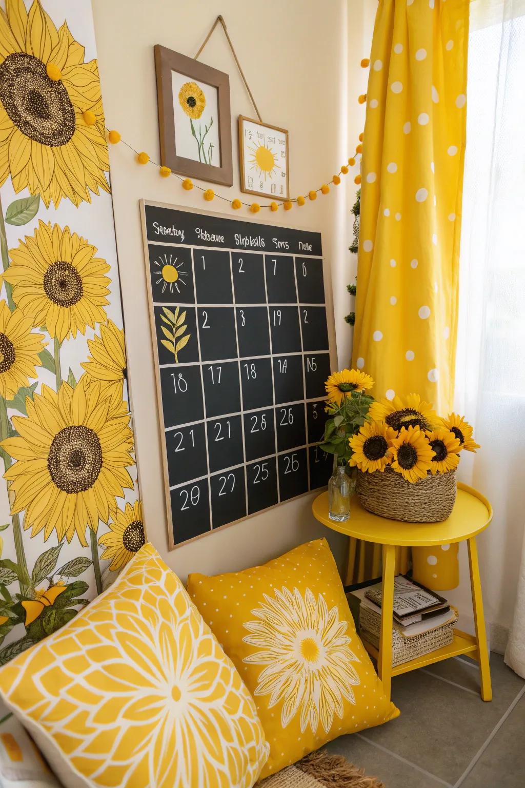 Brighten your month with a sunflower-themed calendar that radiates warmth and cheer.