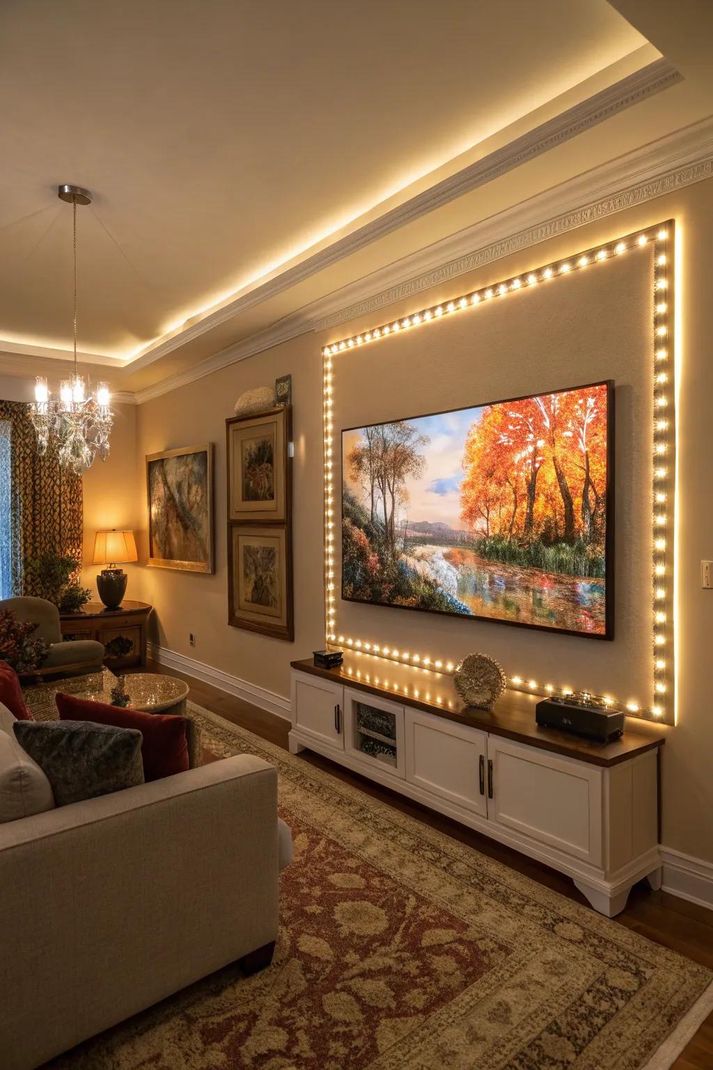 Transform a simple wall into a stunning focal point with LED lighting.