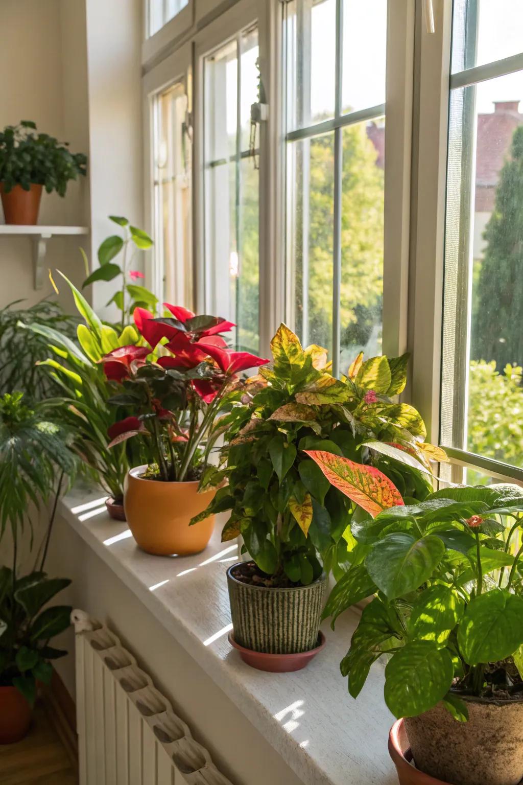 Houseplants enhance both decor and air quality.