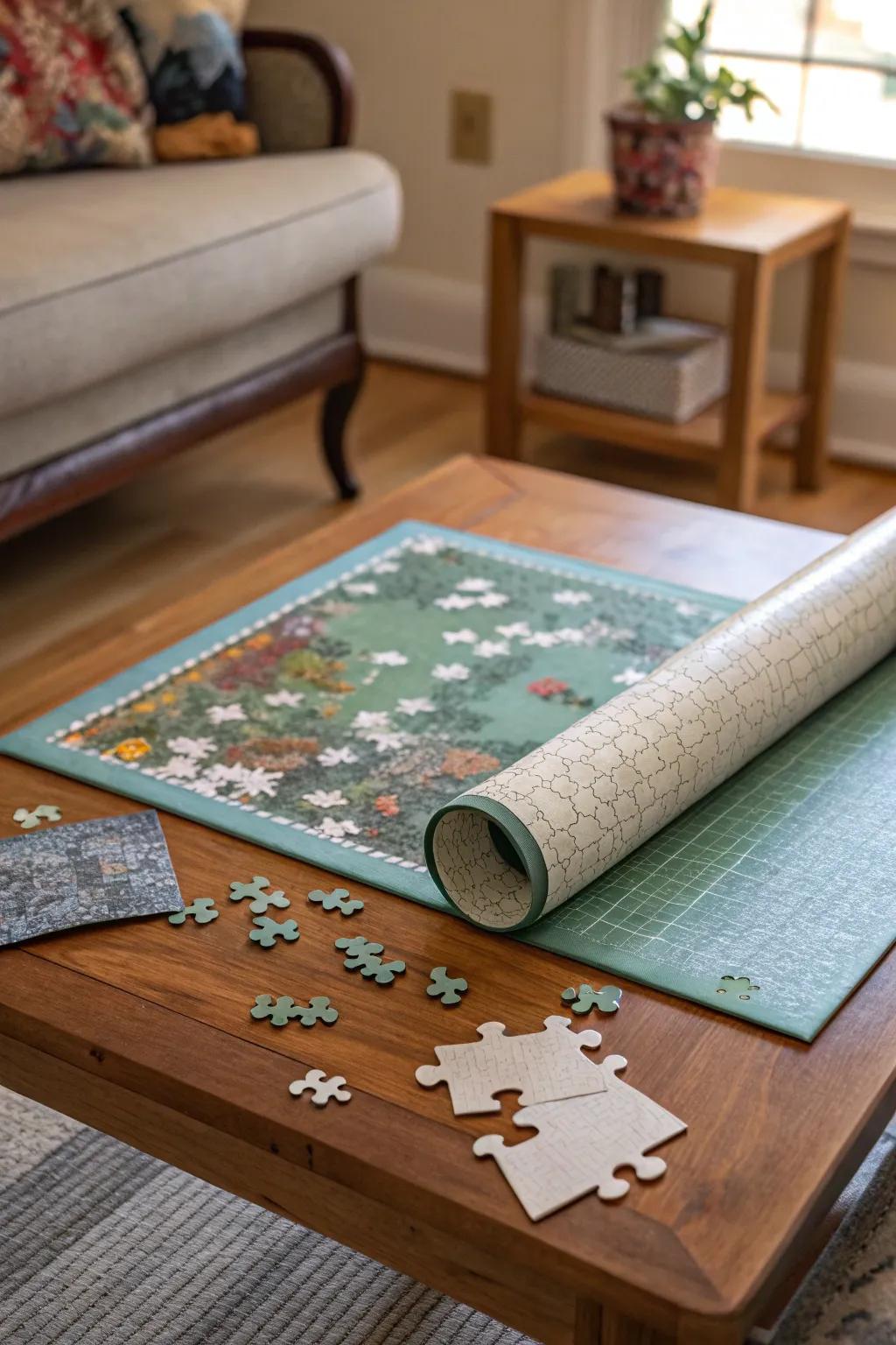 Puzzle mats make it easy to pause and resume your puzzle without losing progress.