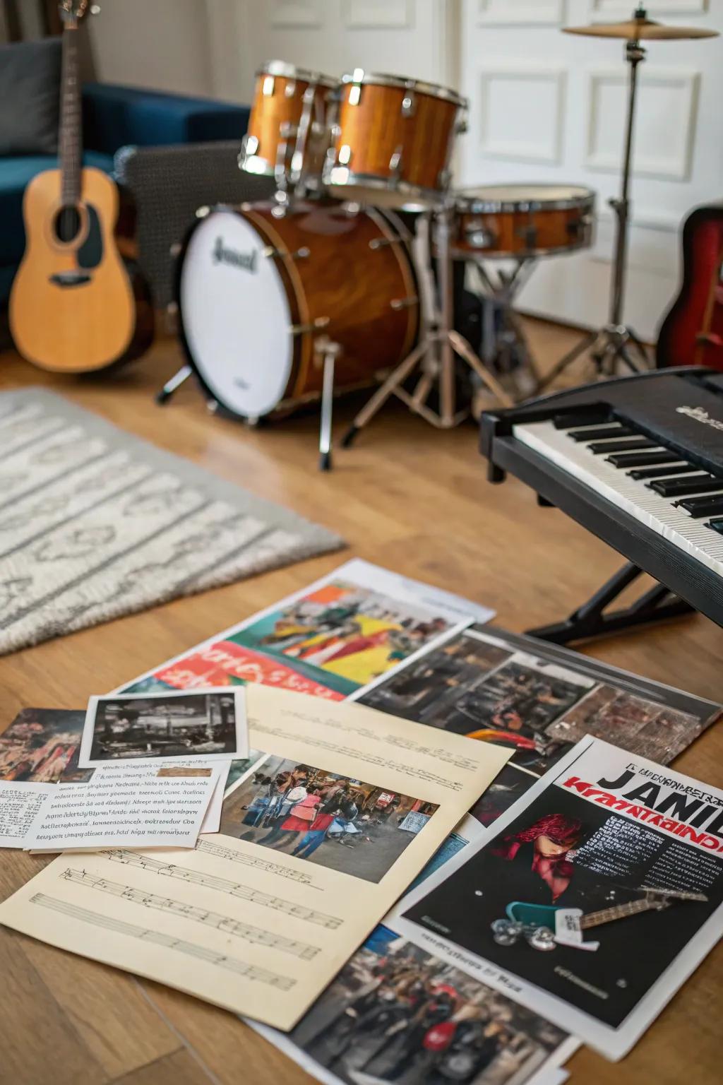 A harmonious vision board for young music enthusiasts.