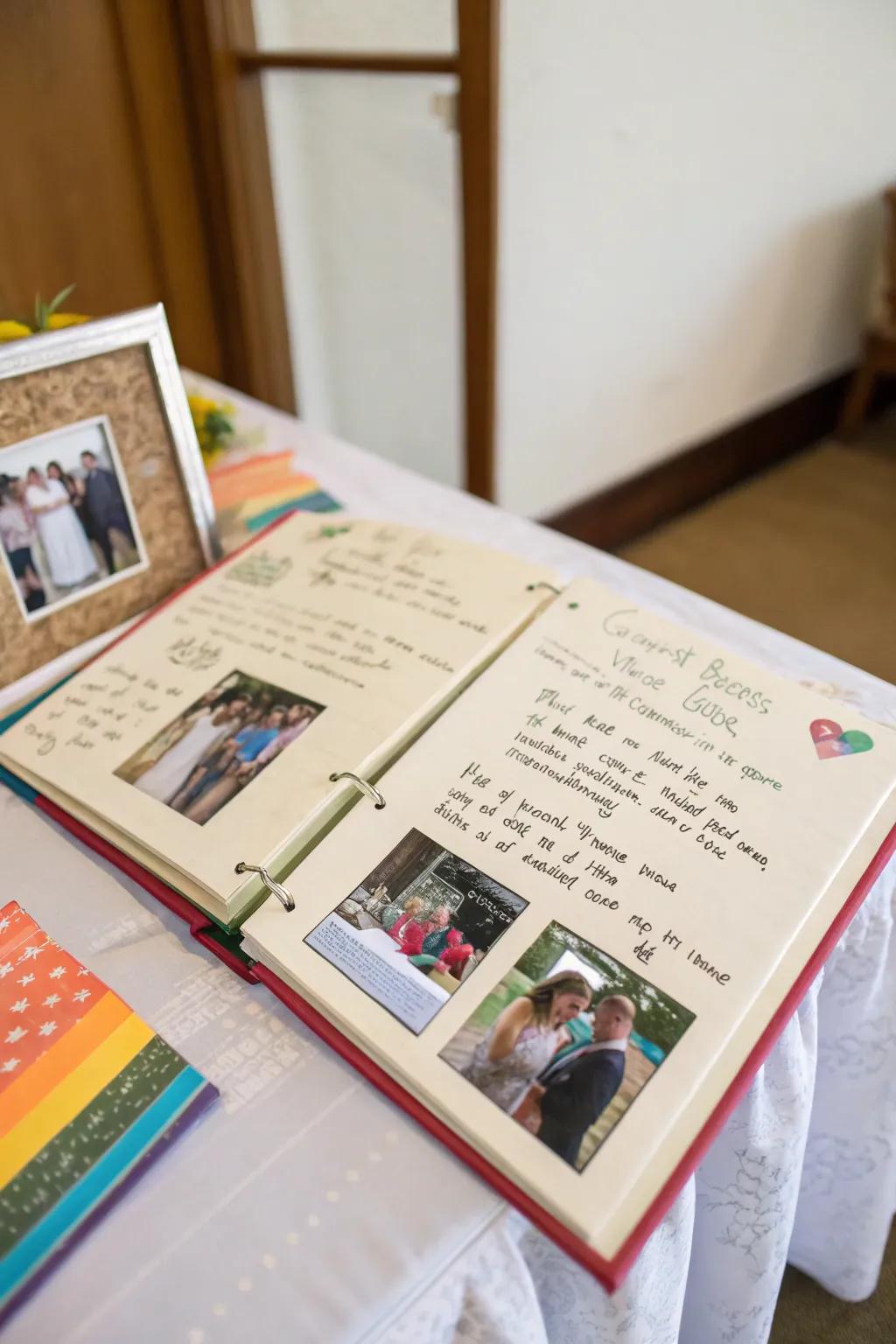 Create a cherished keepsake with an interactive guest book.