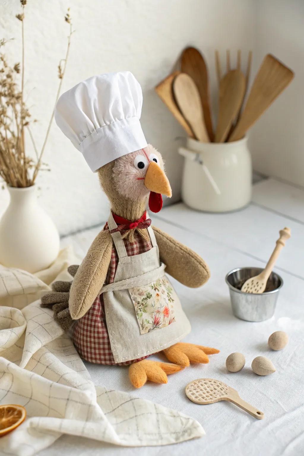 Meet the Culinary Turkey: A delightful blend of craft and charm, ready to inspire your next kitchen adventure!