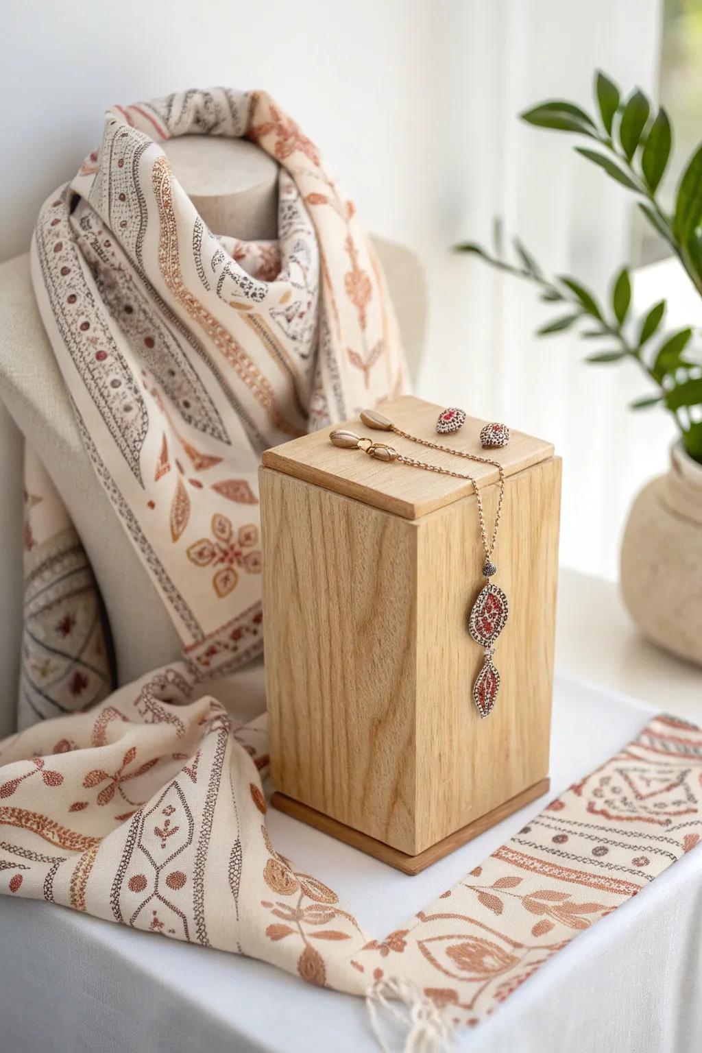Elevate your craft show booth with fabric-covered display blocks that blend minimalist charm with a touch of Boho elegance.