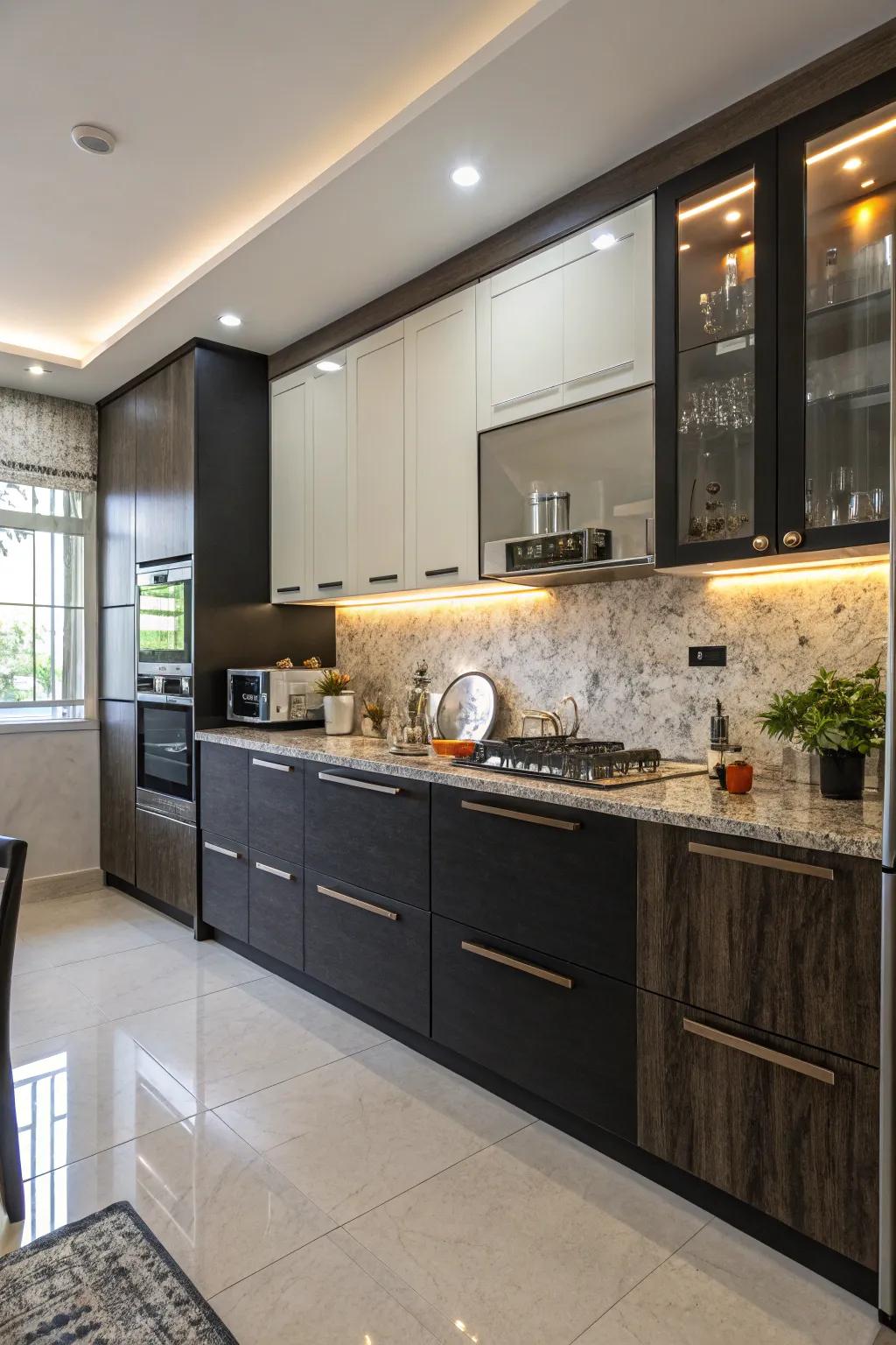 Two-tone cabinets add dimension and creativity to your kitchen.