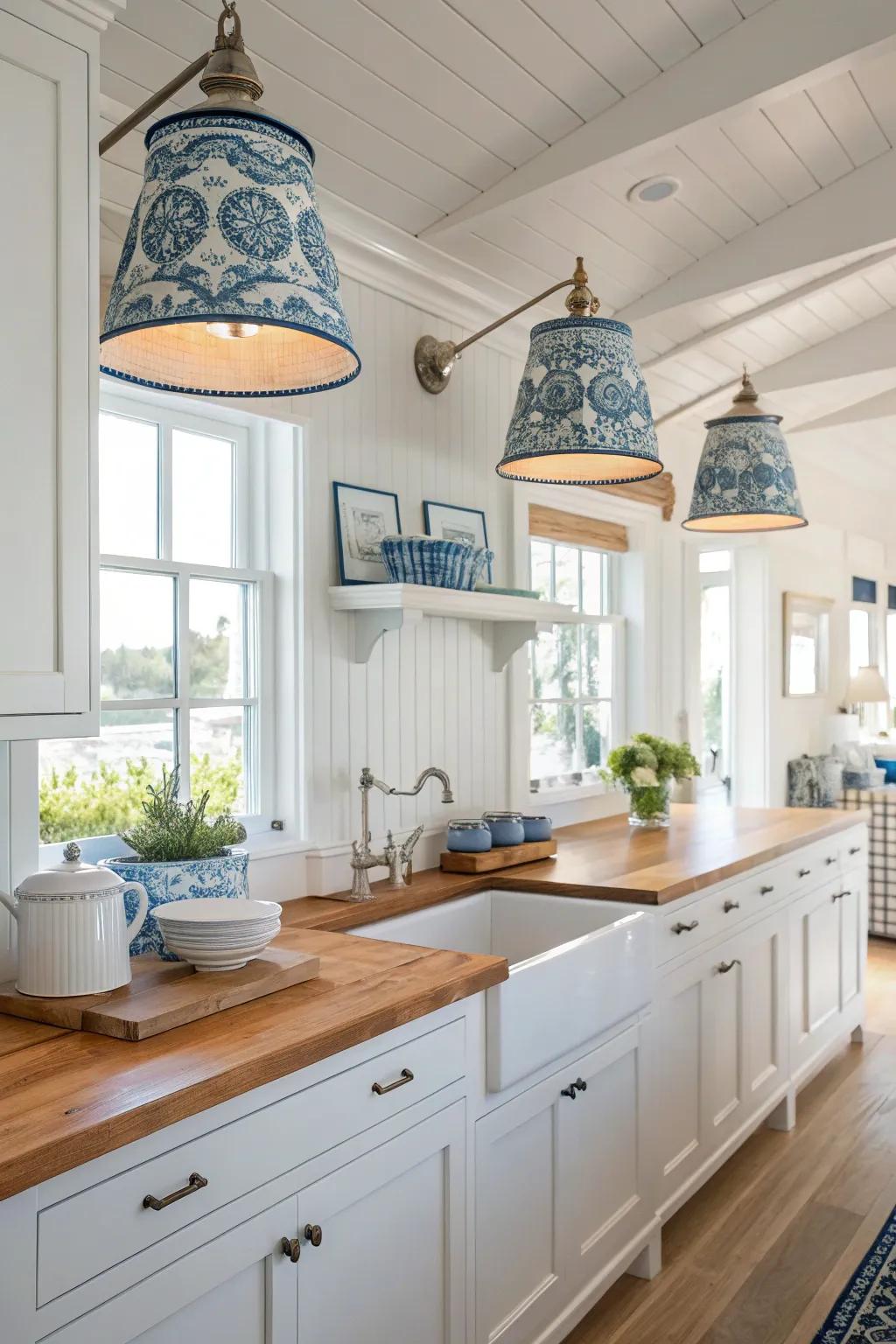 Coastal-inspired sconces bring a fresh, breezy feel to kitchens.