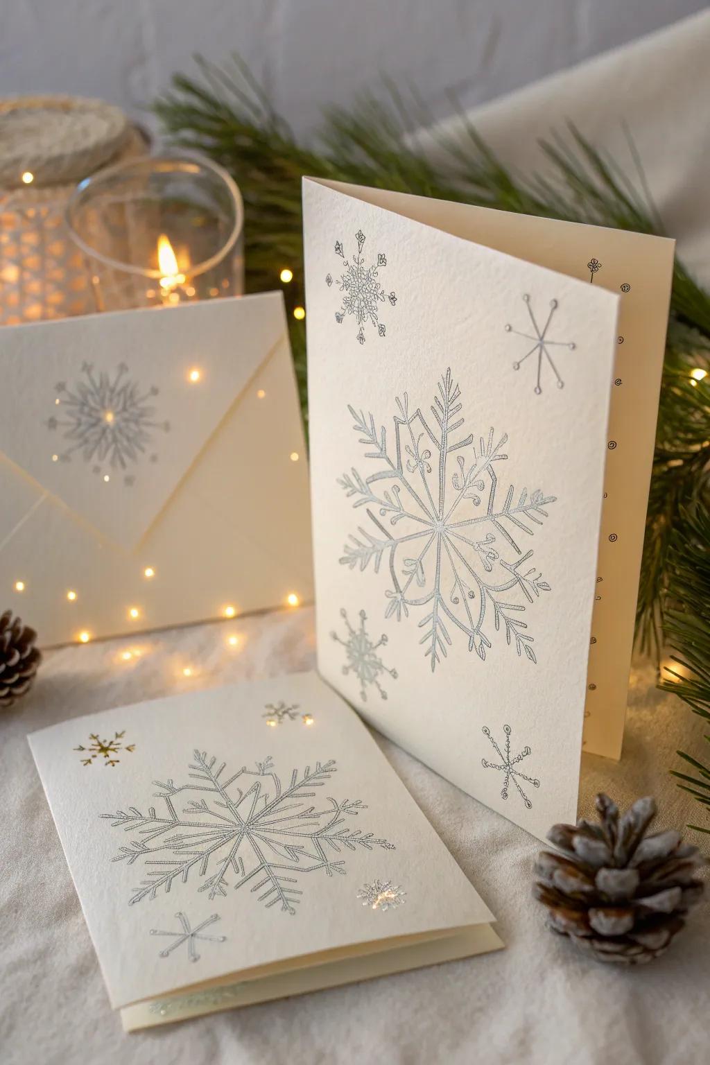 Illuminate your holiday greetings with a Winter Wonderland card that captures the magic of falling snow.