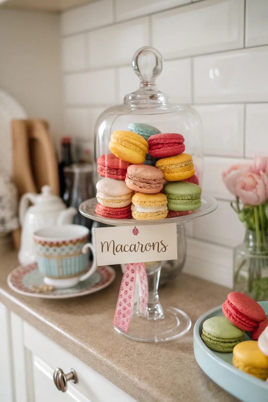 Preserve and present macarons in style with glass jars.