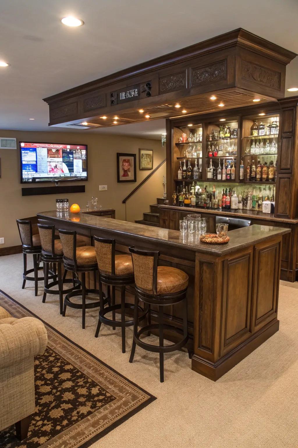 Host unforgettable gatherings with a stylish in-home bar.