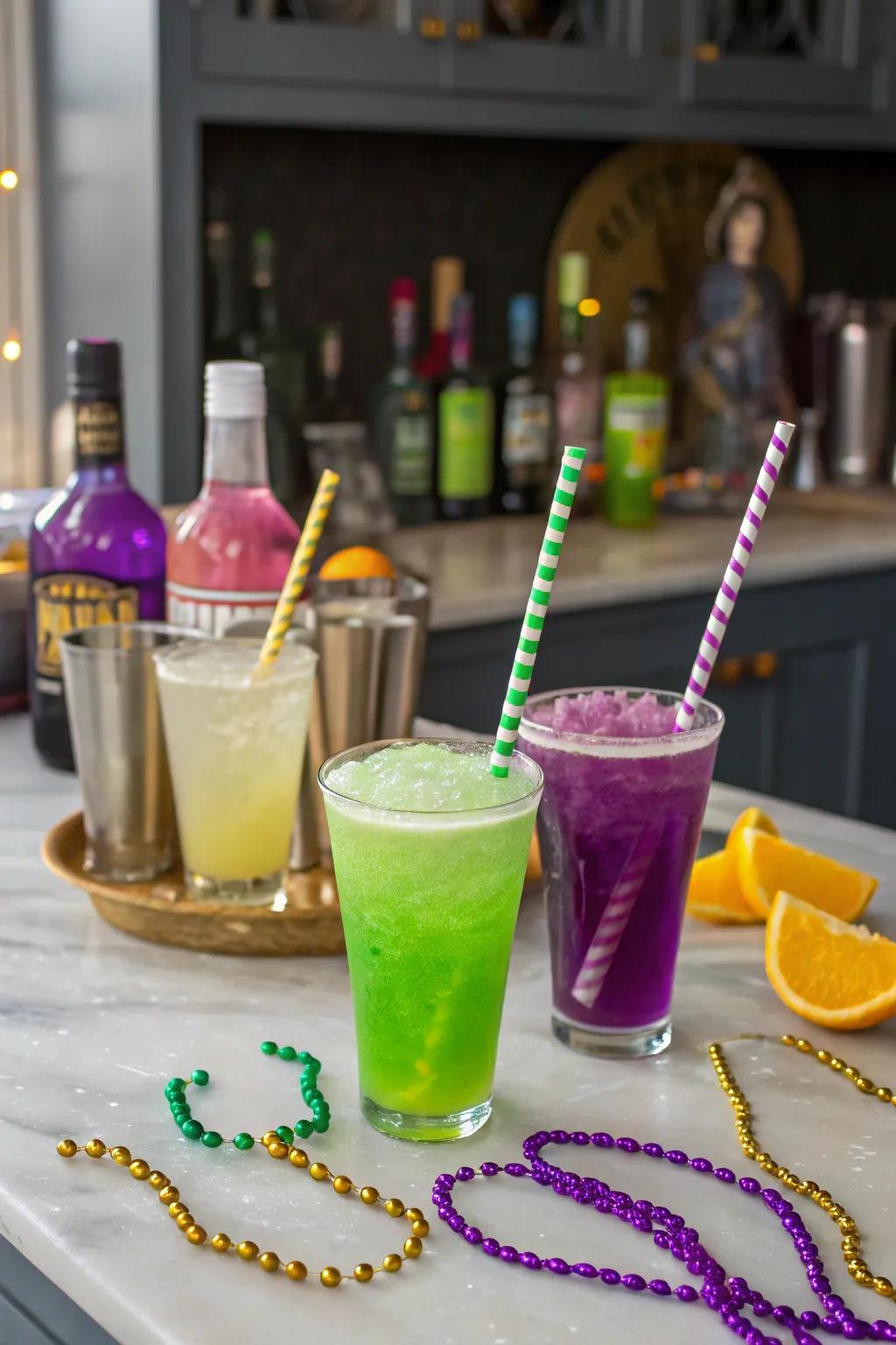 Cheers with classic Mardi Gras cocktails for a flavorful party experience.