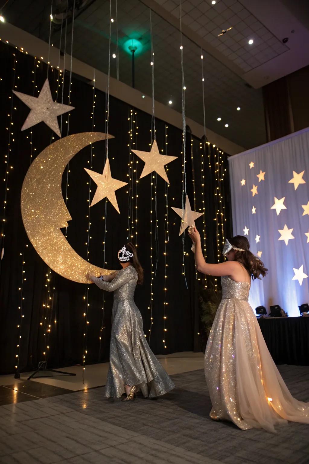 Reach for the stars with a celestial-inspired masquerade prom.