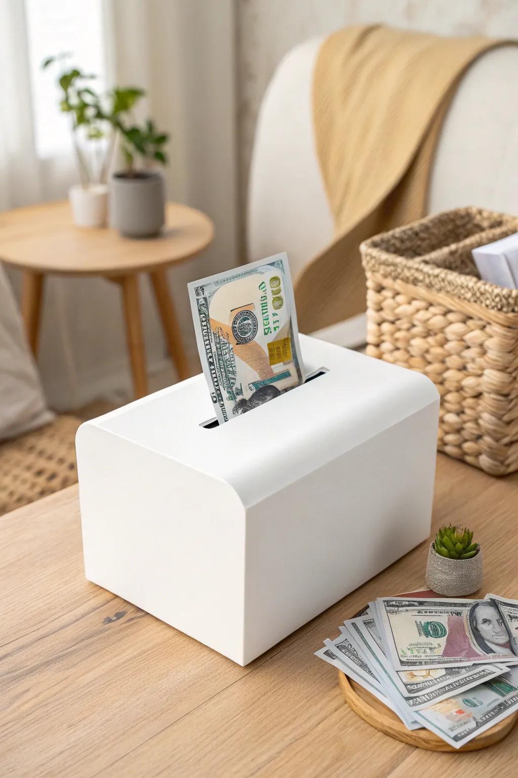 Unroll the surprise: A stylish money roll box that's both practical and beautiful for any birthday celebration!