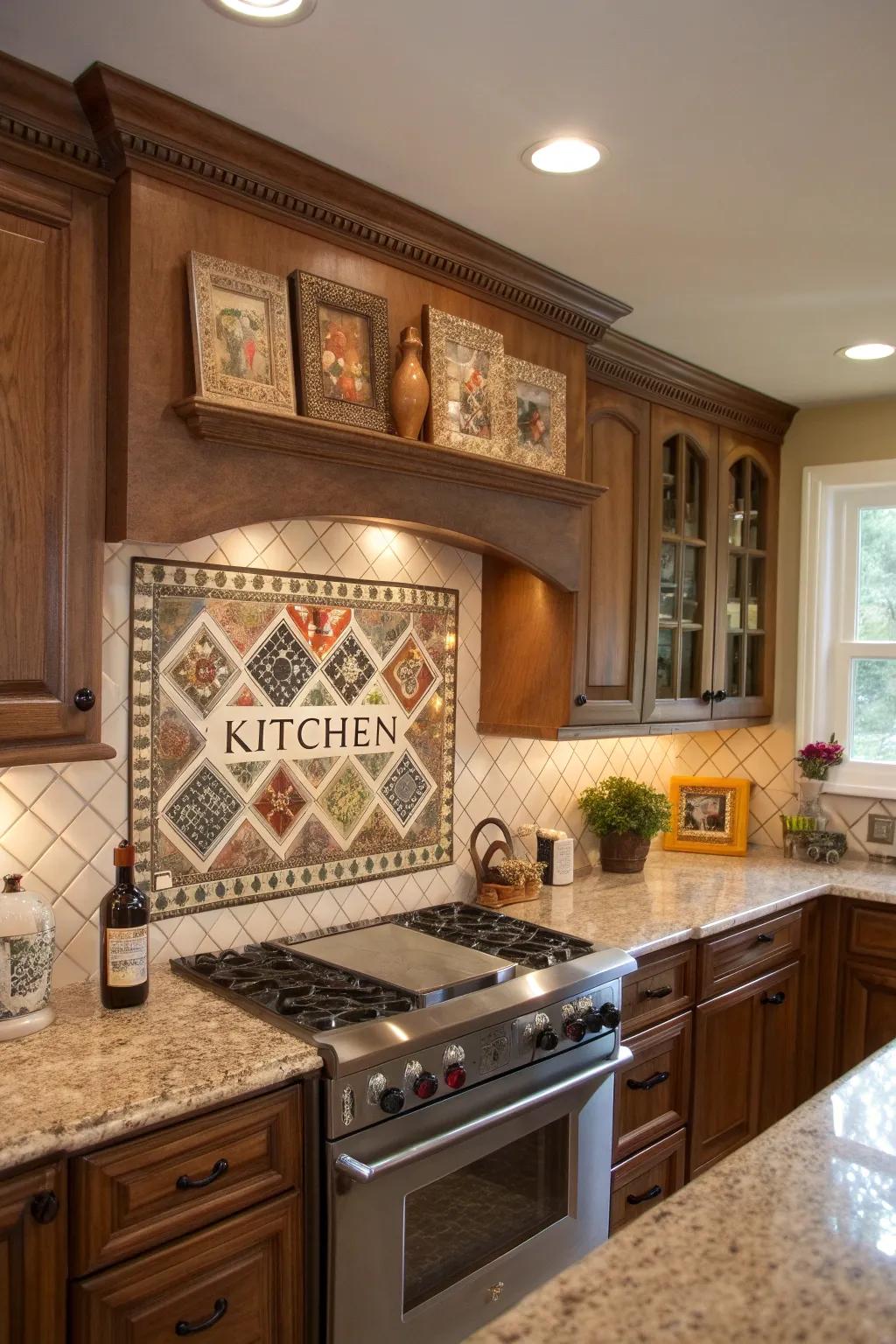 Custom mosaics make your kitchen uniquely personal.