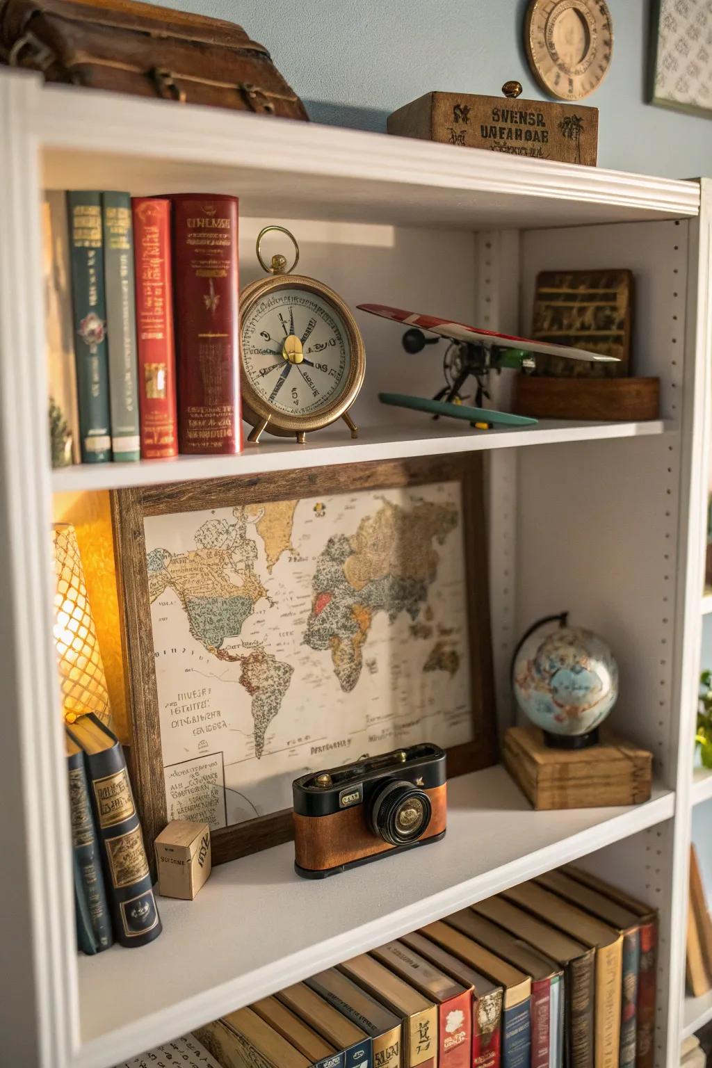 A travel memory shadow box filled with adventure.