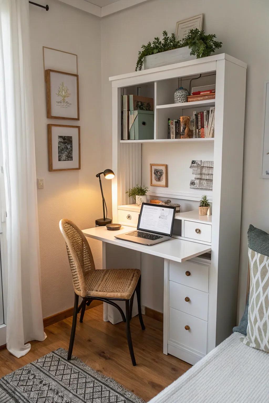 Transform any corner into a productive workspace with this Murphy desk.