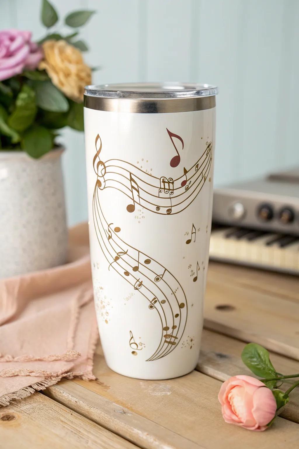Sip in Style: Embrace Harmony with Elegant Music-Themed Tumblers