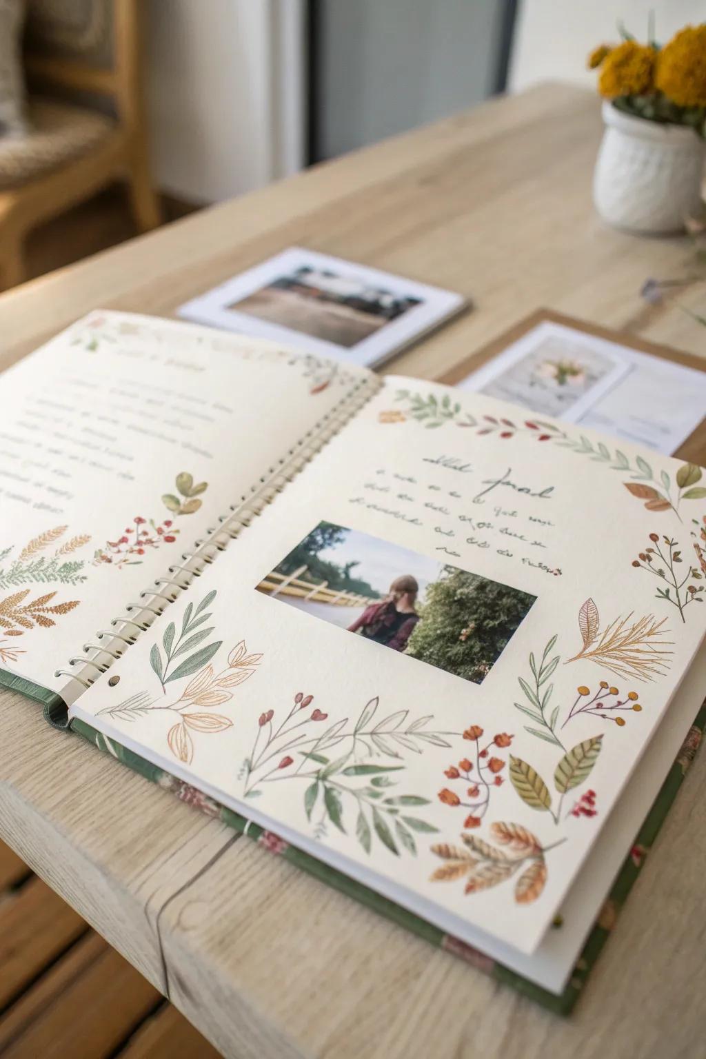 Nature-inspired elegance: Craft beautiful borders for your scrapbook.