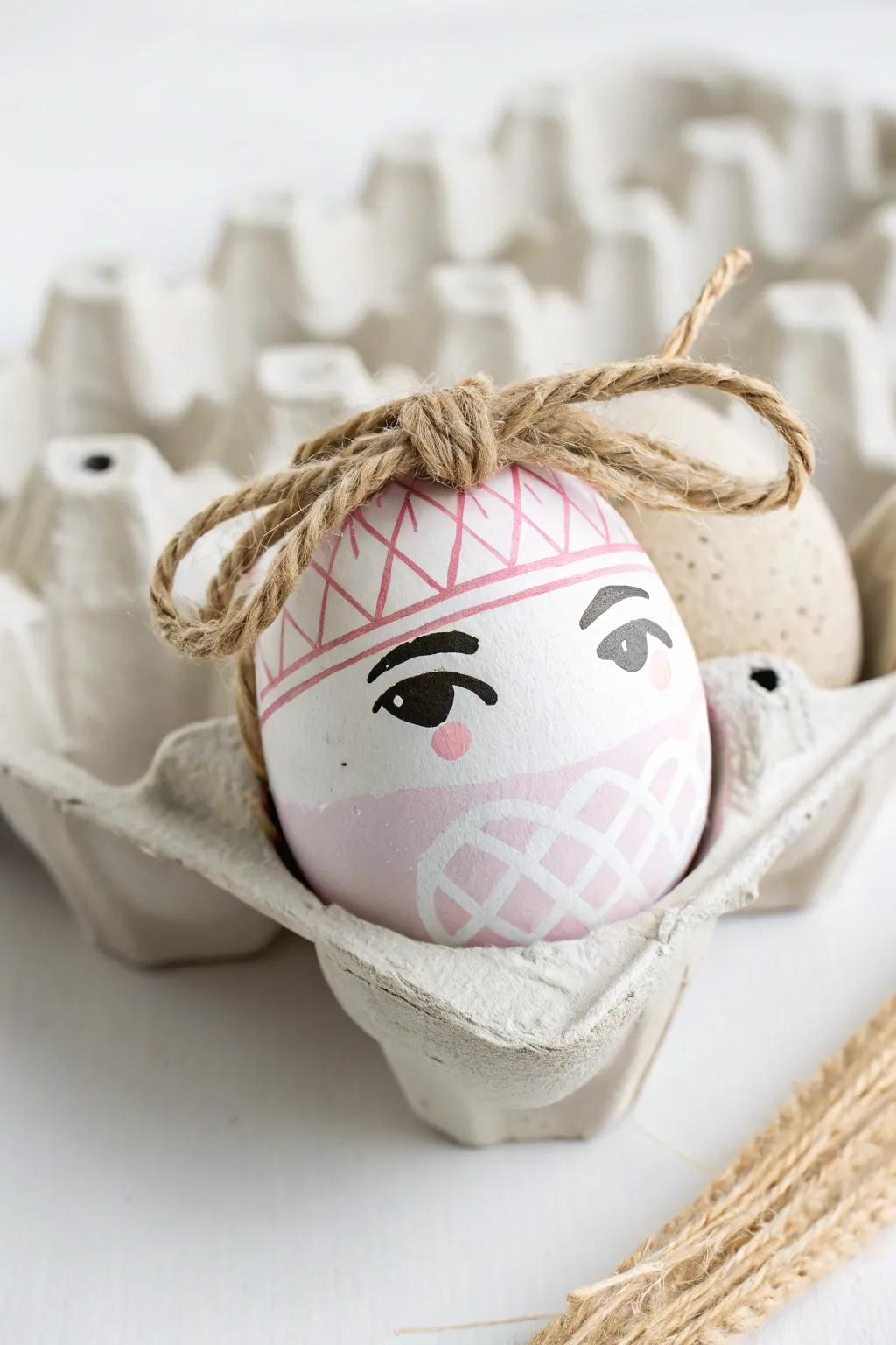Transform your egg cartons into charming ninja heads—a perfect blend of minimalism and creativity for a delightful crafting experience.