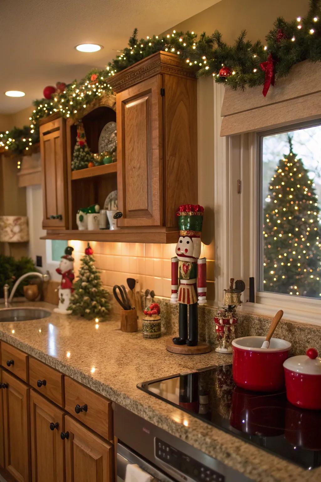 Nutcrackers bring festive joy into the kitchen.