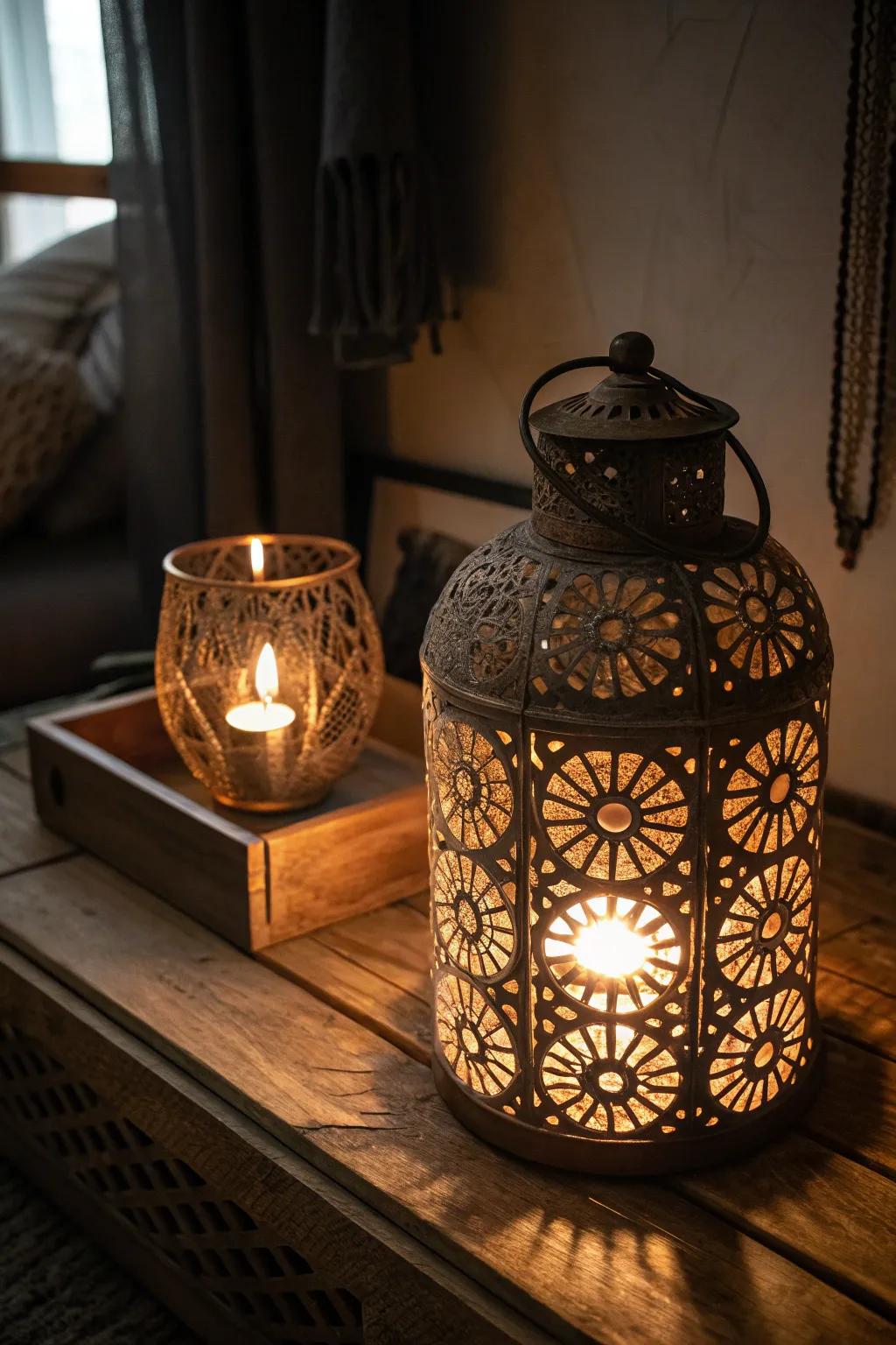 Illuminate your space with the timeless charm of handcrafted candle lanterns.