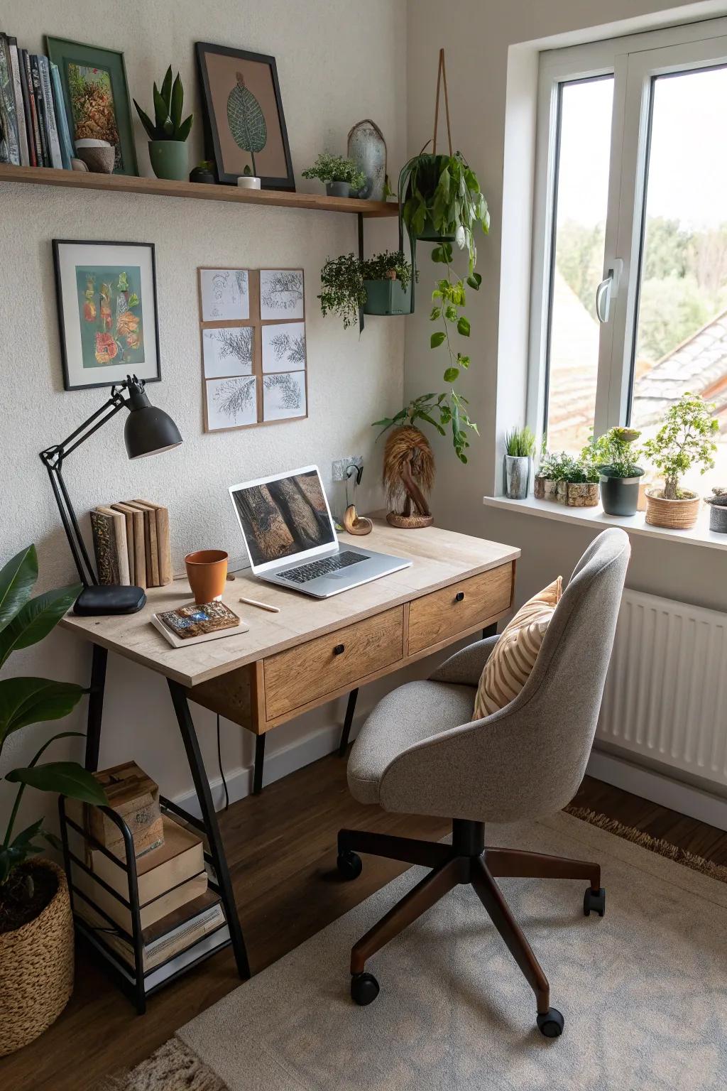 Home offices combine comfort with functionality.