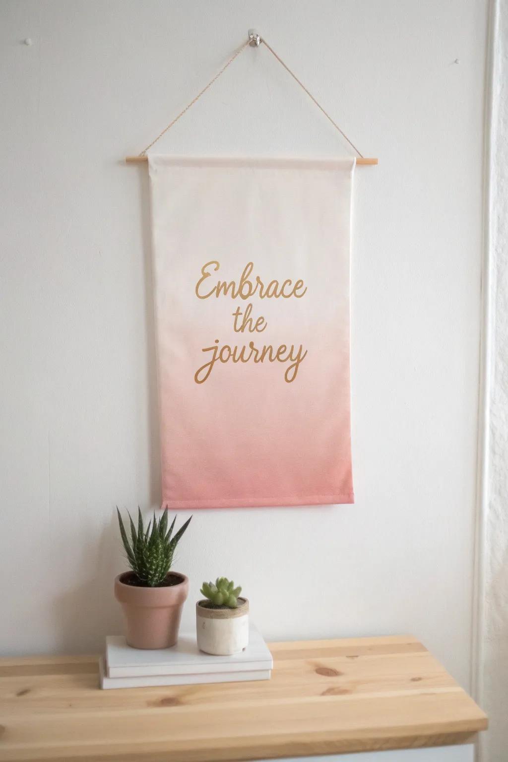 Transform your space with inspiring words and gentle hues.
