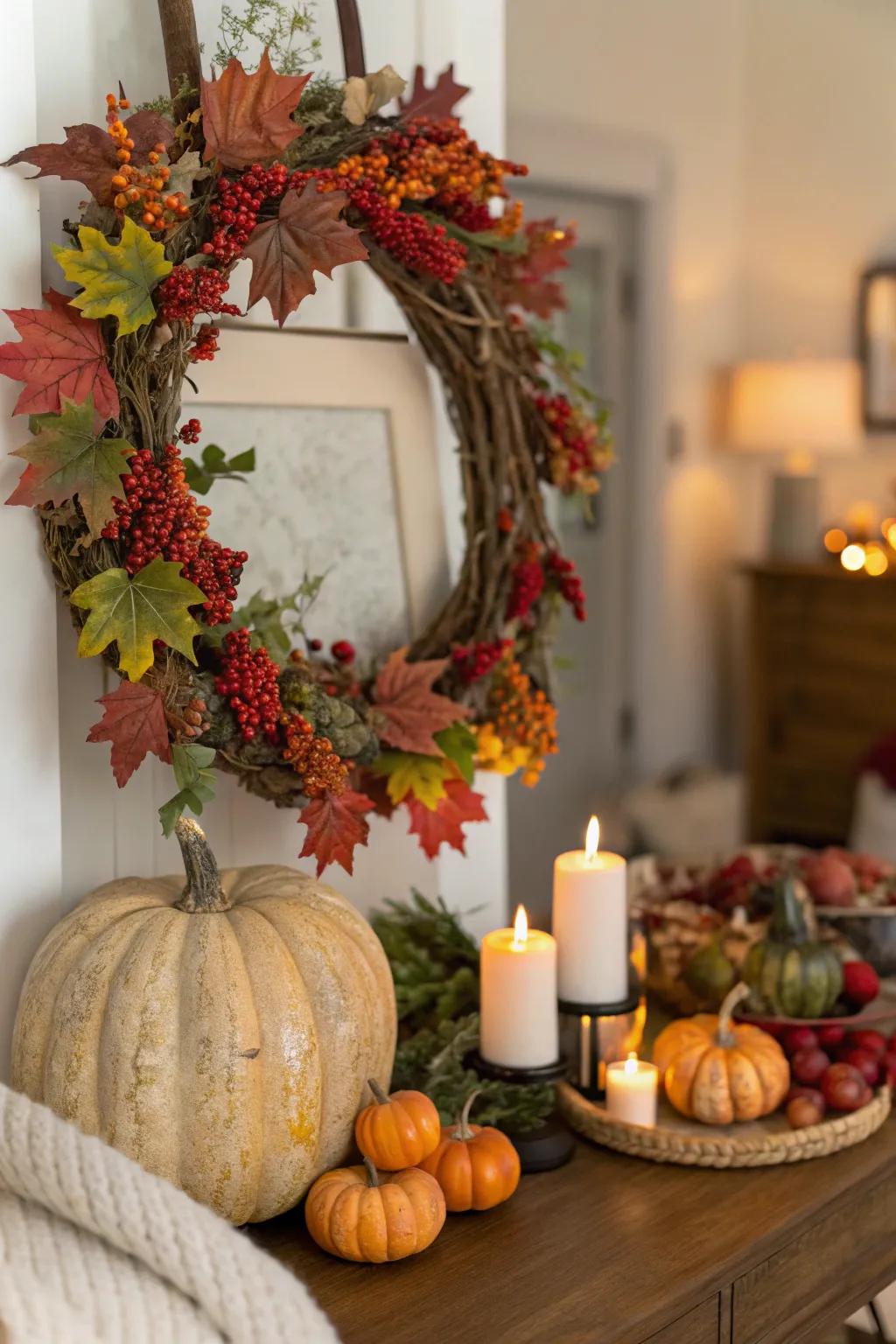 Embrace the seasons with a themed oval wreath.