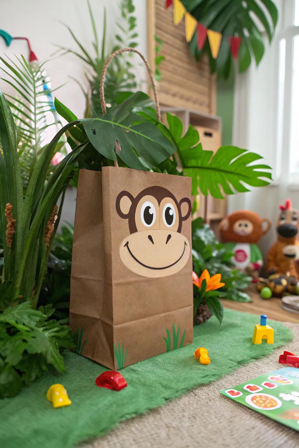 A cheeky monkey puppet ready for a jungle adventure.