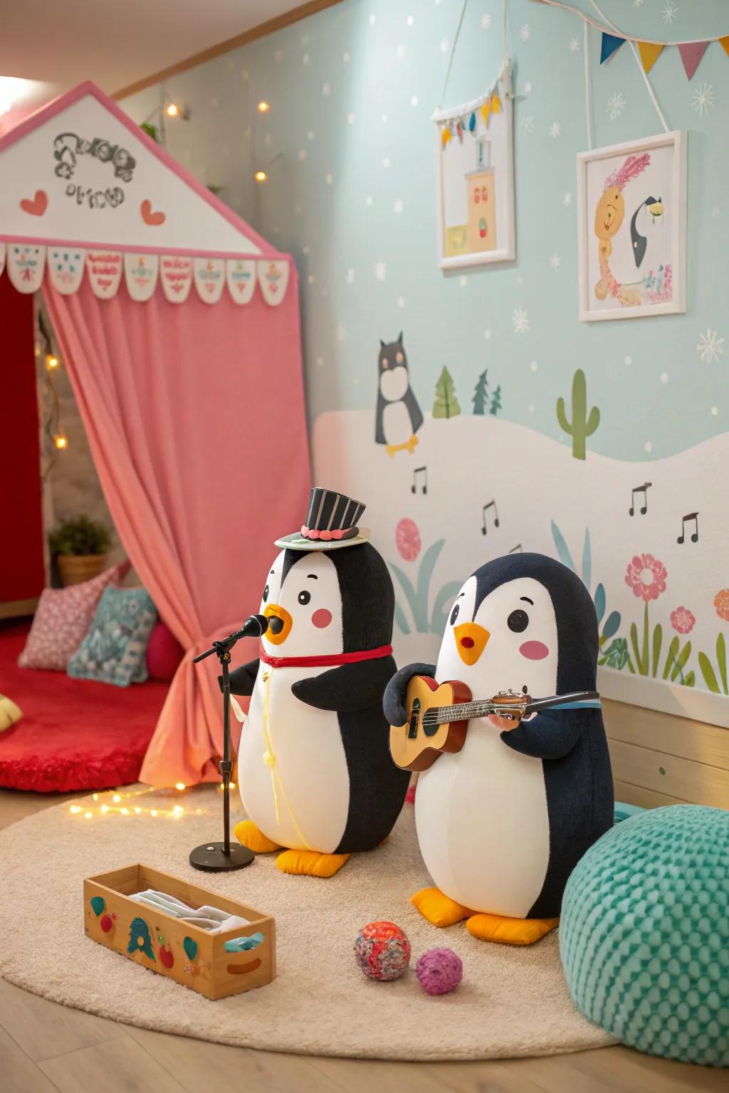 Let your imagination run wild with these plastic spoon penguin puppets.