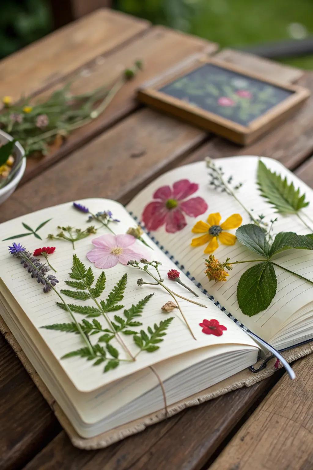 Preserve your garden’s beauty with pressed treasures.