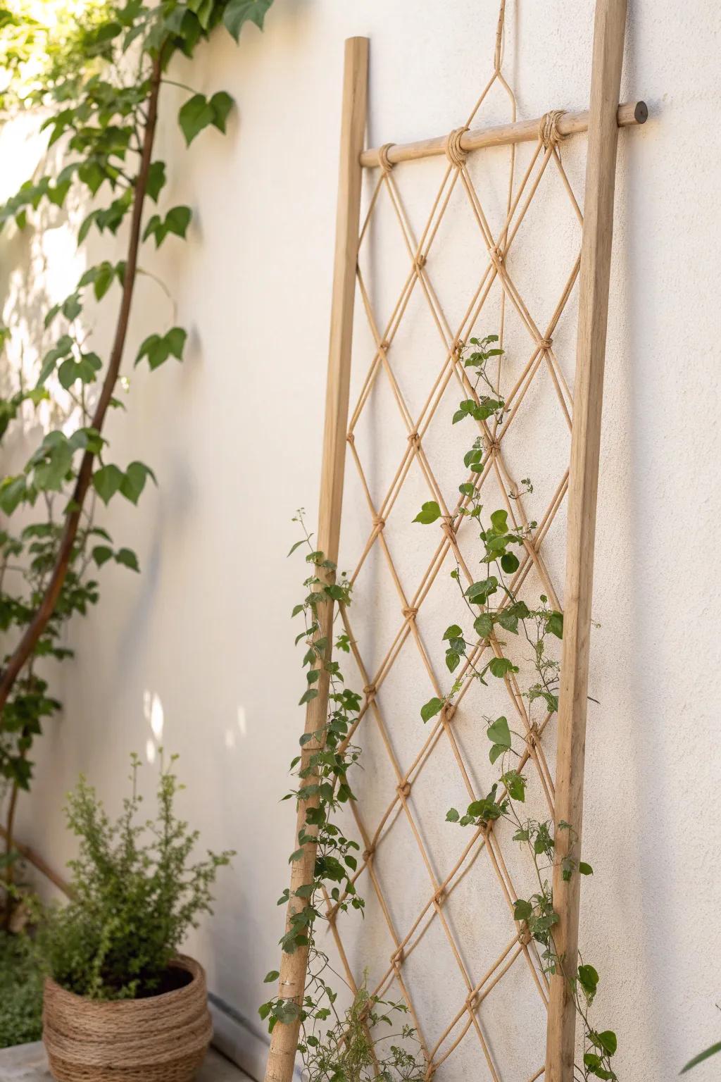 Embrace artistry in your garden with a whimsical Twine Trellis that marries Scandinavian simplicity with natural beauty.