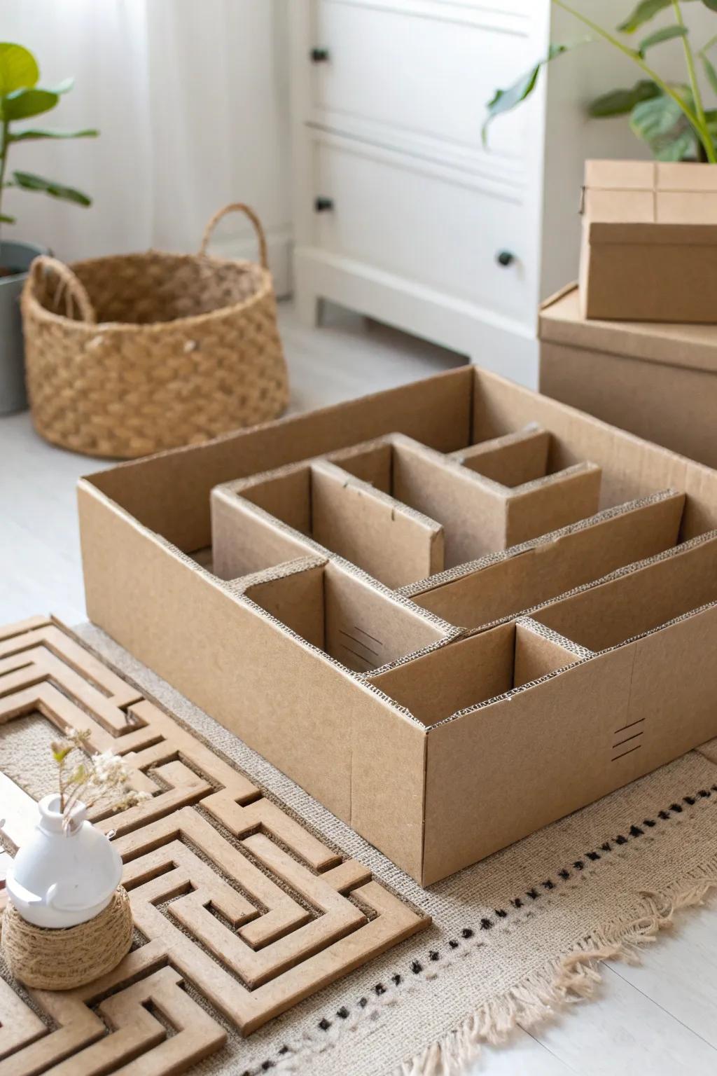 Transform simple cardboard into a captivating maze—where creativity meets play.