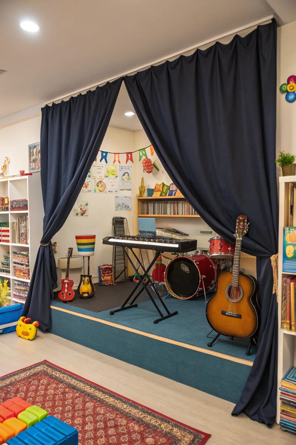 A playroom stage perfect for budding performers.