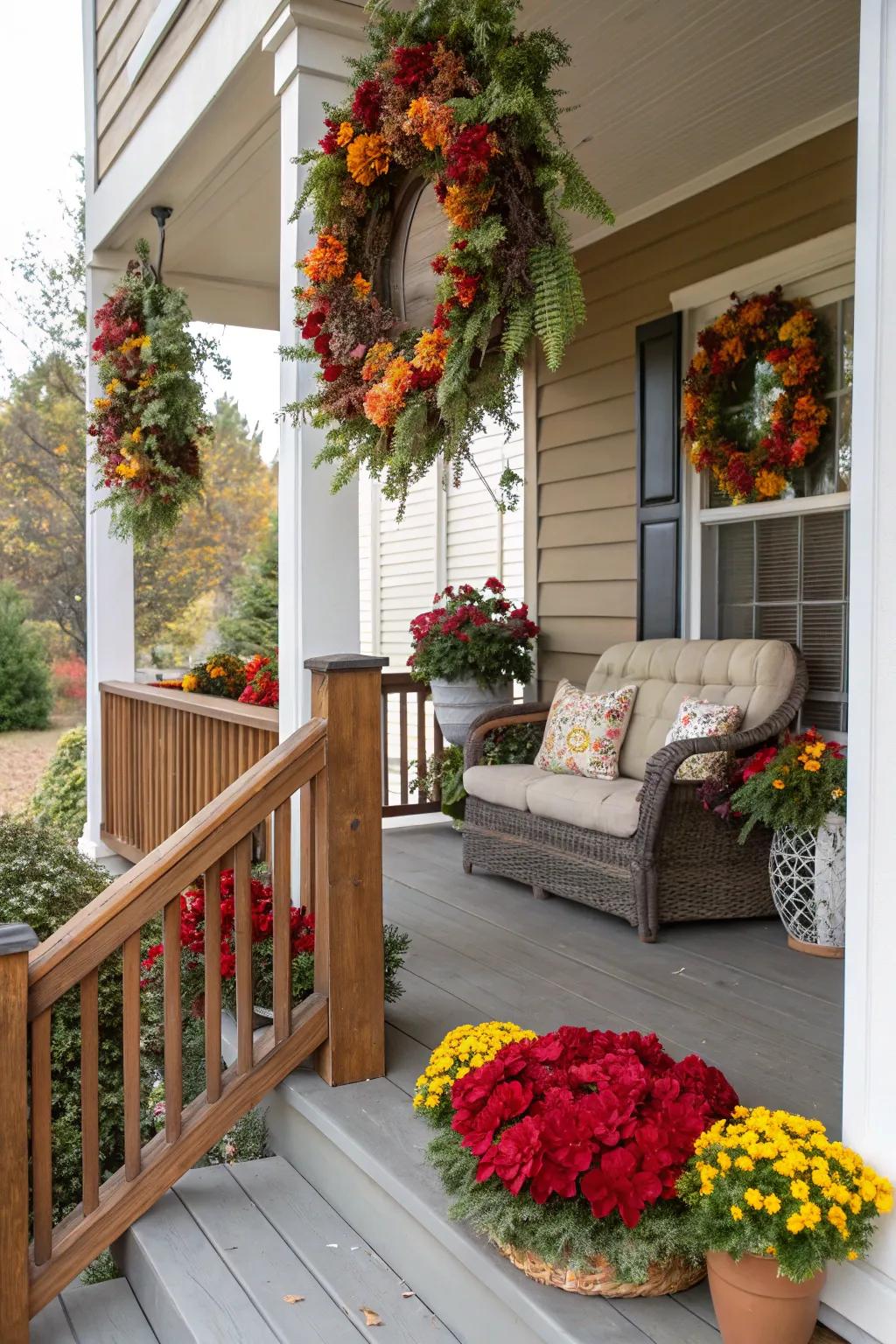 Seasonal decor keeps your porch in tune with nature.