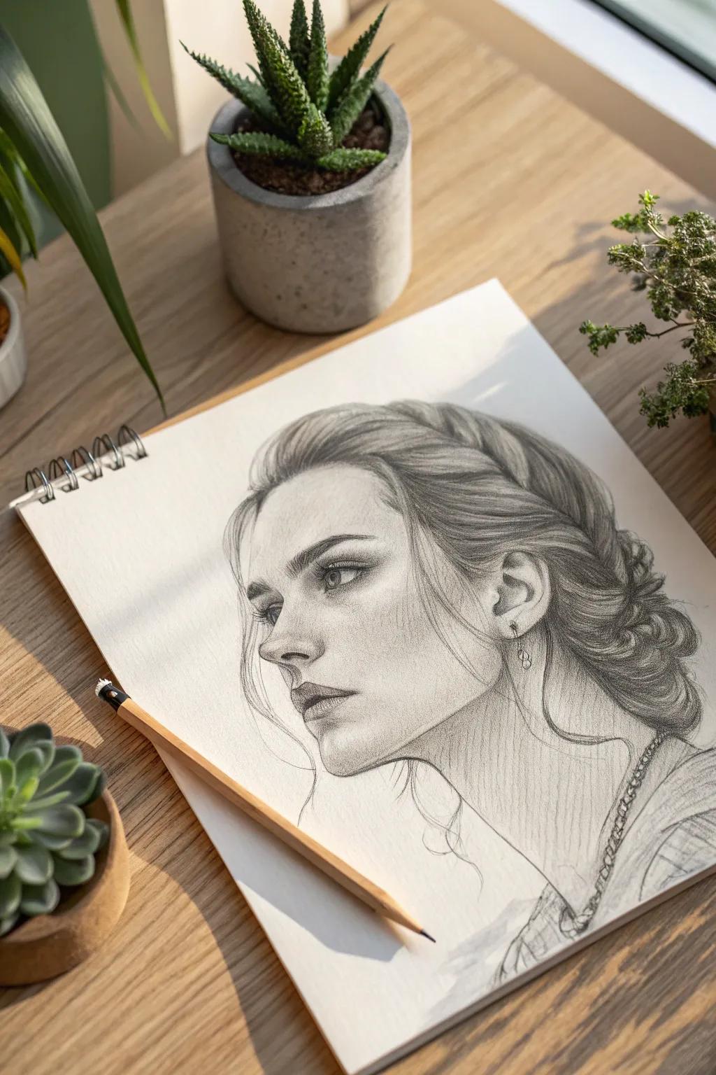 Capturing the essence of beauty, one pencil stroke at a time. 🎨✨ #ArtistryInDetail #MinimalistElegance