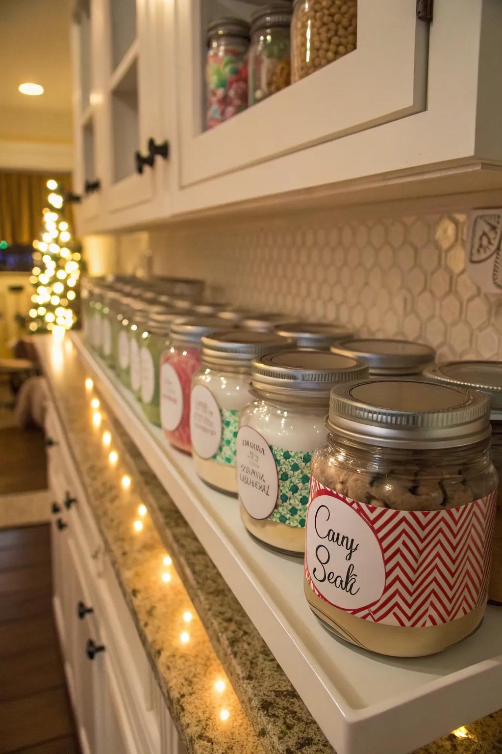 Brighten your kitchen with decorative puffy paint mason jars.