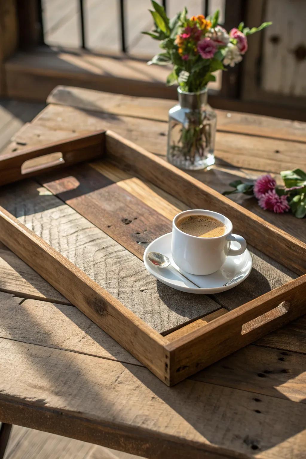 Elevate your gatherings with the charm of reclaimed wood craftsmanship.