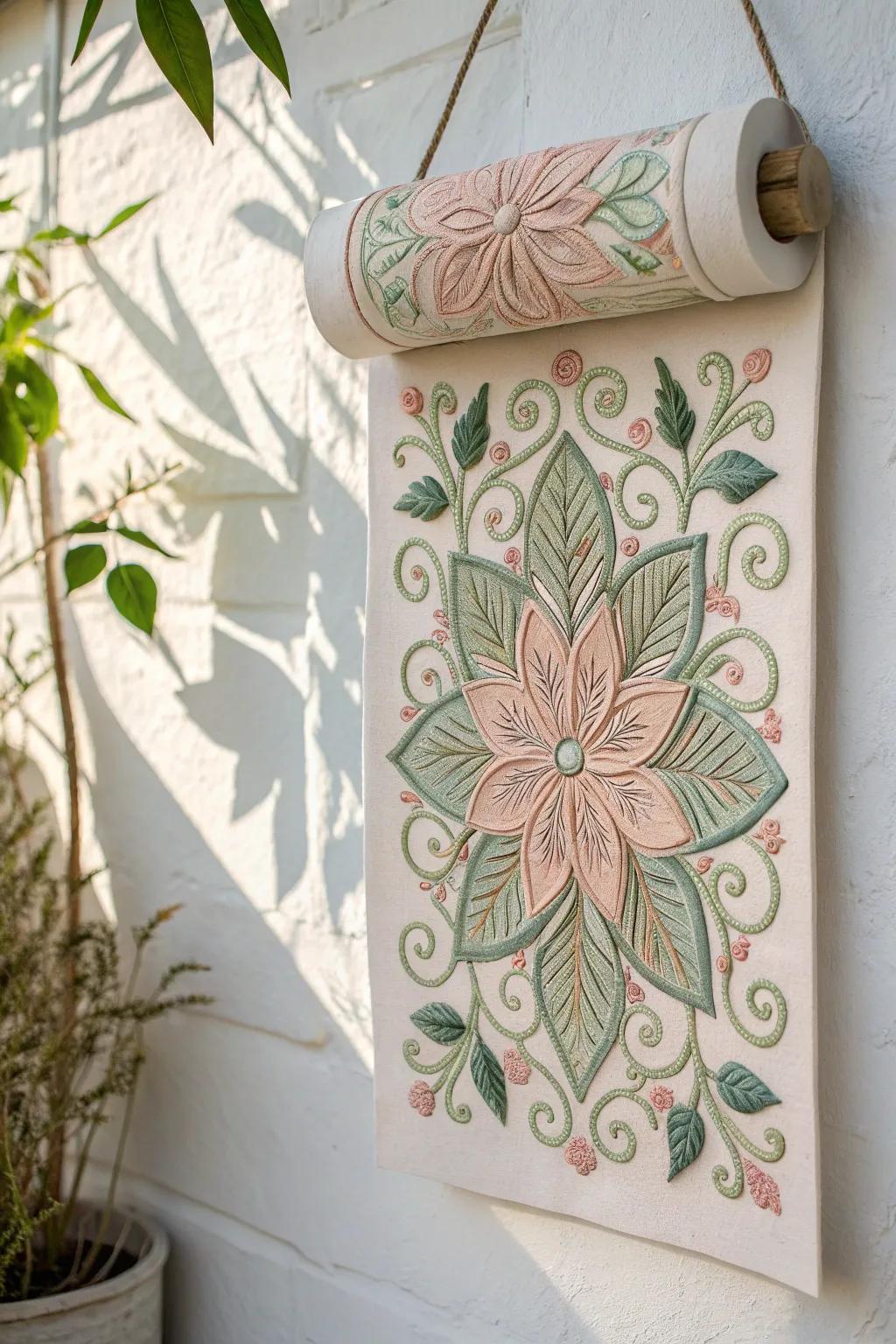 Who knew toilet paper rolls could become such a stunning piece of art? Embrace sustainability with style.