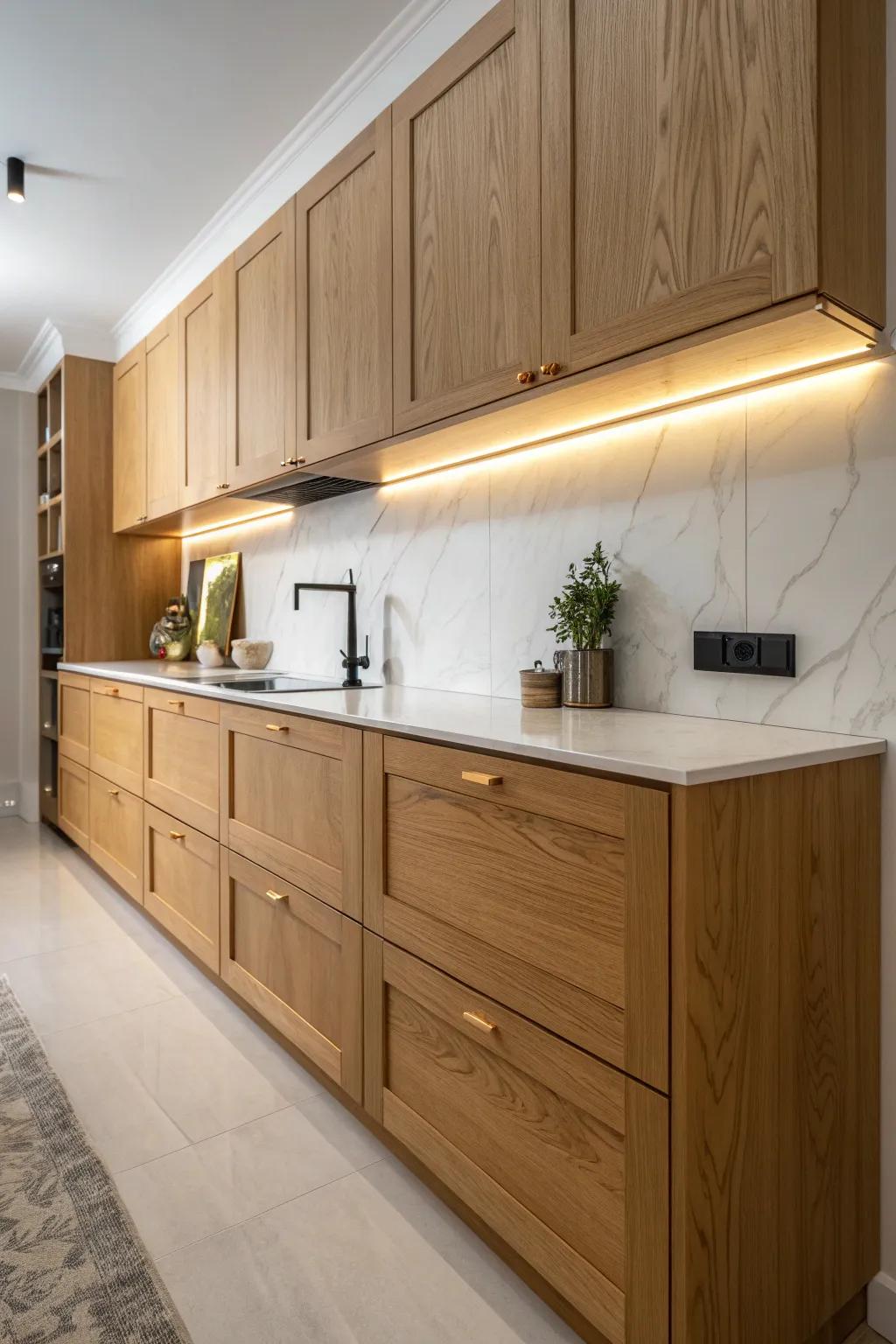 Illuminate Your Space: Transform your kitchen with elegant under-cabinet lighting for a warm, inviting glow.