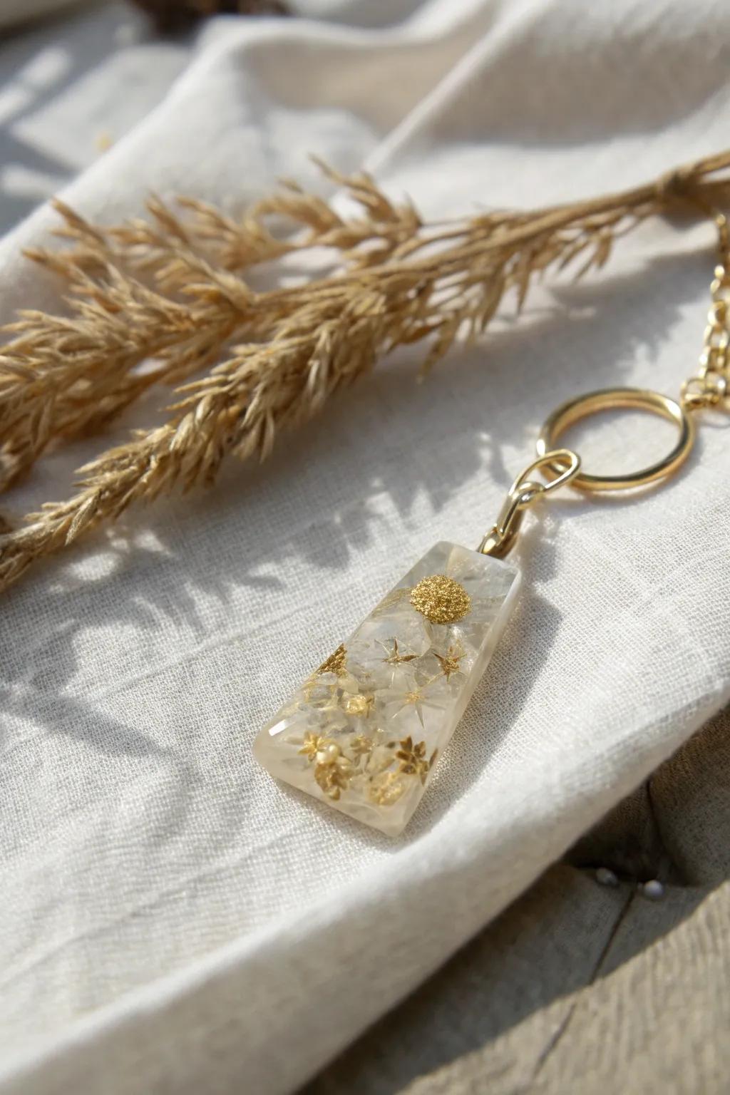 Illuminate your style with the subtle elegance of layered resin charms. #CraftedBeauty #MinimalistCharm