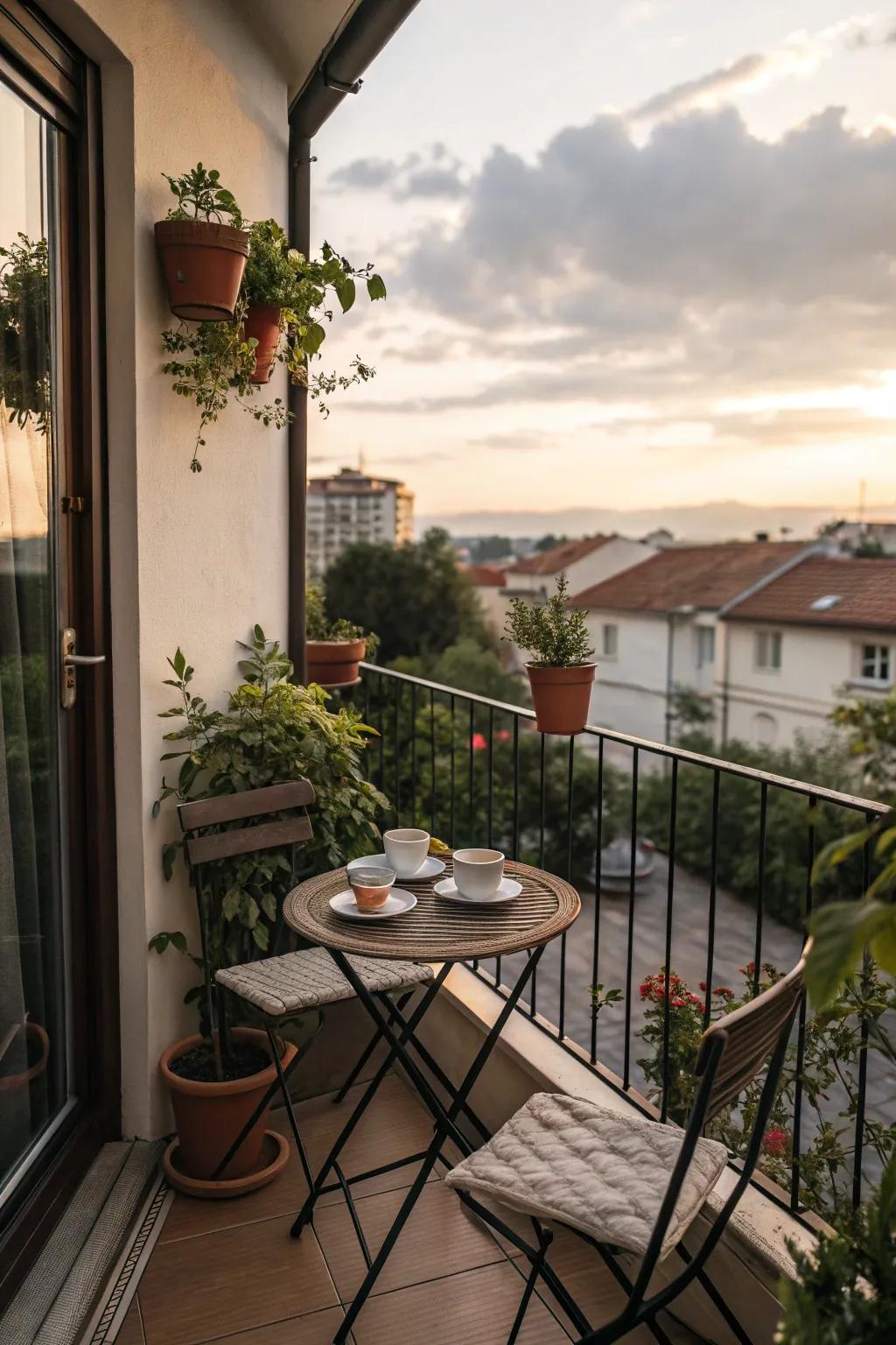 Create a charming nook for morning coffee and conversations.