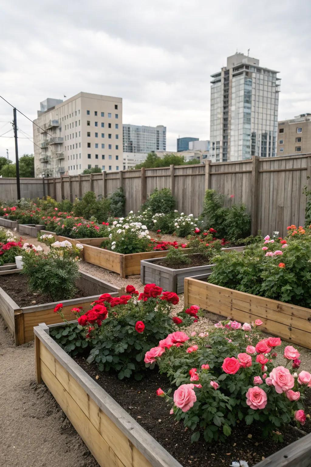 Raised beds, ideal for small spaces and better soil management.