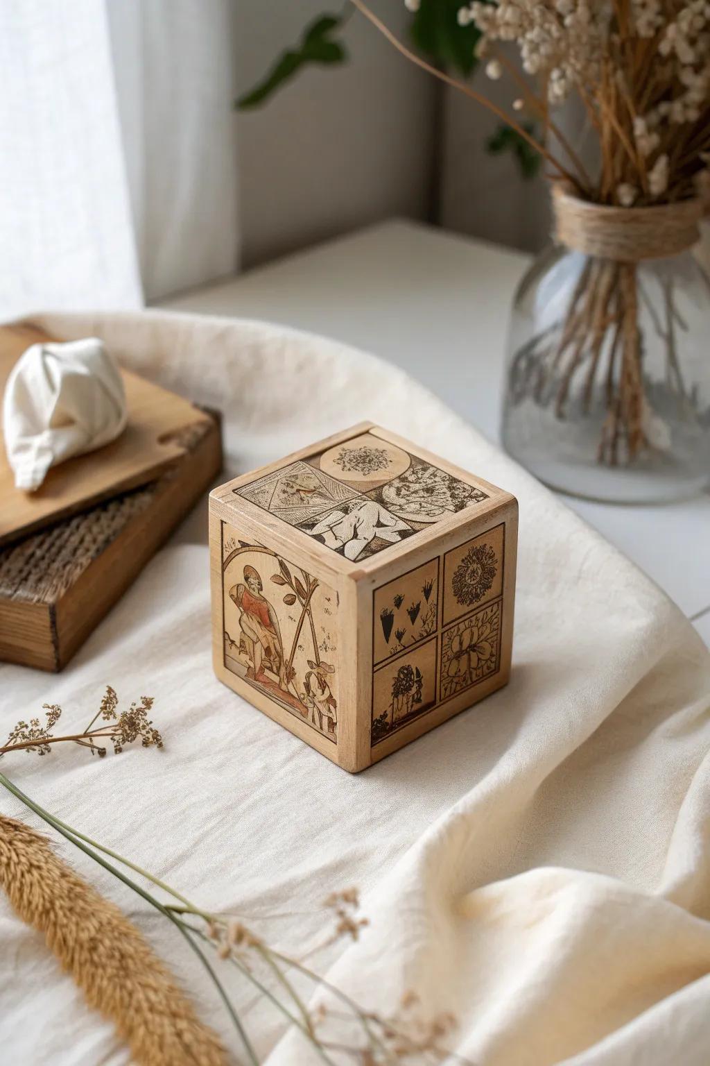 Unleash storytelling magic with this exquisite Samson story cube, where every roll reveals a new chapter.